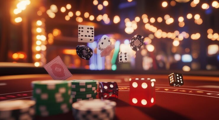 Live dealer studio showing blackjack, roulette, and baccarat tables with HD streaming and professional setup